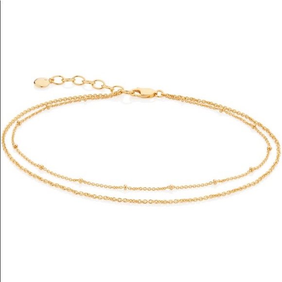 Mejuri Jewelry - MV | Gold Beaded Double Chain Anklet